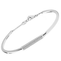 Micro Pave Diamond Gold "Stellar" Bangle Bracelet