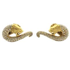 Carrera y Carrera Diamond Gold Panther Earrings