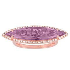 Amethyst Diamond Gold Ring 9