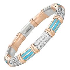 Turquoise Gold Bangle Bracelet