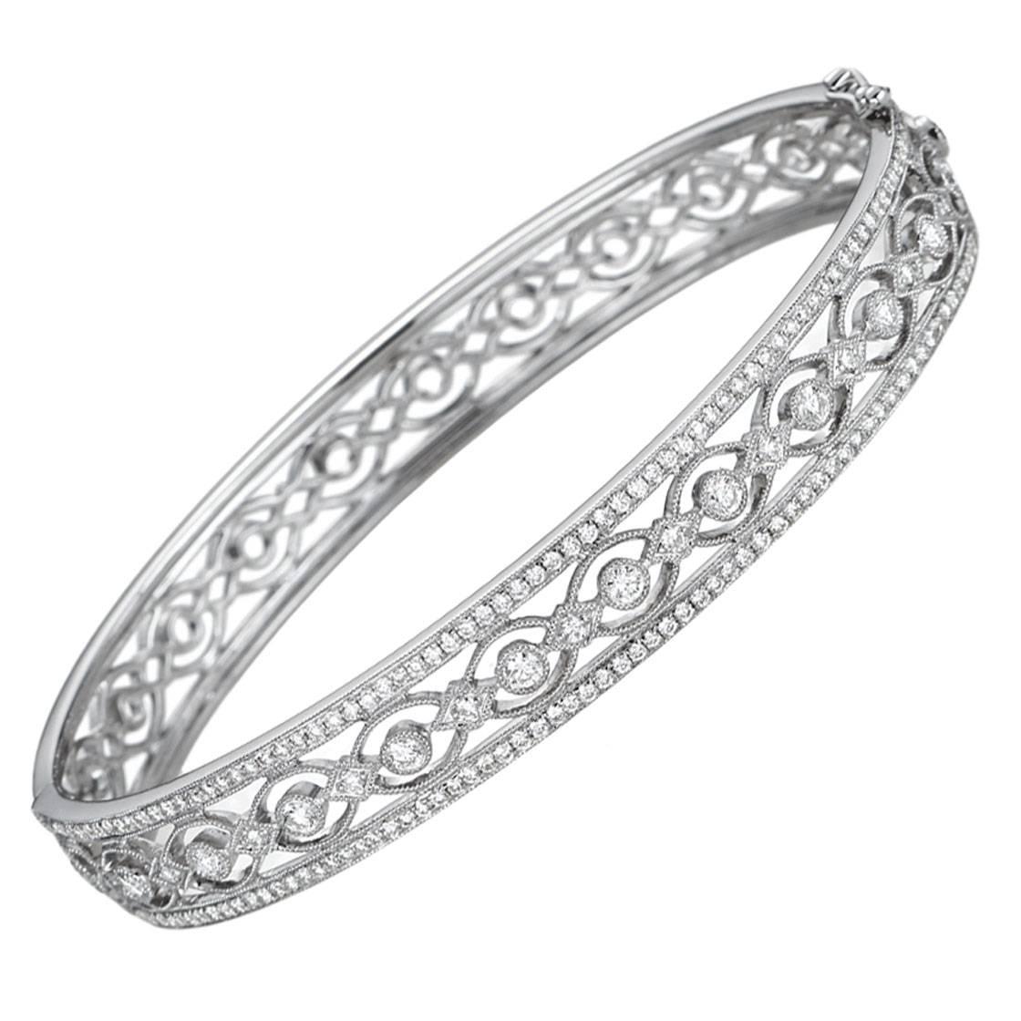 Heritage Diamond Gold Bangle Bracelet