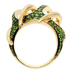Tsavorite Garnet Gold Venus Flytrap Ring 3