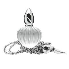 Libertine Perfume Bottle Style White Crystal Gold Necklace 