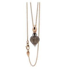 Smoky Quartz Perfume Bottle Styled Gold Libertine Necklace