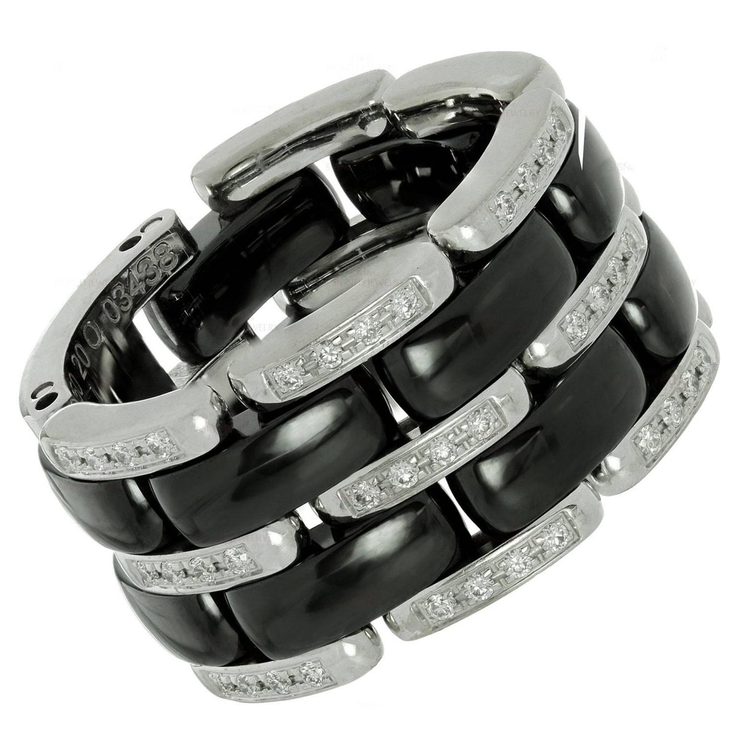 Chanel Ultra Diamond Black Ceramic Gold Ring For Sale at 1stDibs | chanel  ring ceramic, chanel ceramic ring, chanel ultra ring