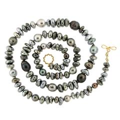Keshi Pearl and Baroque Tahitian Pearl Multicolor Necklace