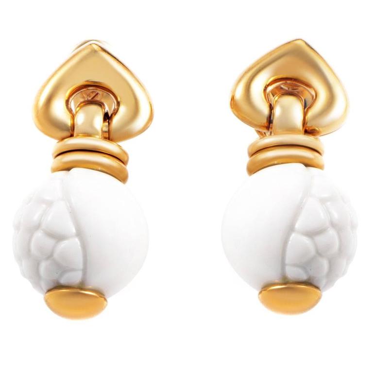 Bulgari Chandra Ceramic Gold Earrings at 1stDibs