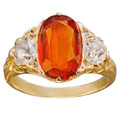 Late 19th Century Russian Garnet Diamond Gold Ring 2