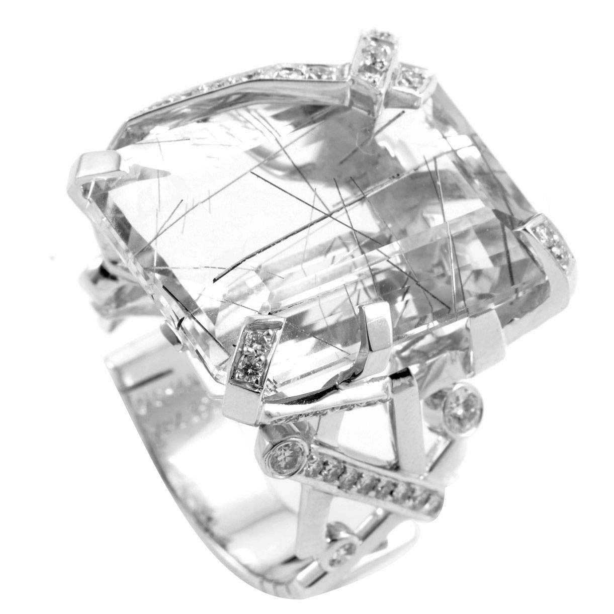 Chanel Rutiliated Quartz Diamond Gold Ring
