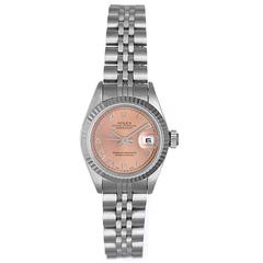 Rolex Lady's Datejust Stainless Steel Salmon Roman Dial Automatic Wristwatch 4