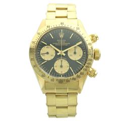 Vintage Rolex Yellow Gold Daytona Champagne Dial Wristwatch Ref 6265