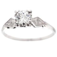 Vintage Art Deco .50 carat Diamond Gold Engagement Ring