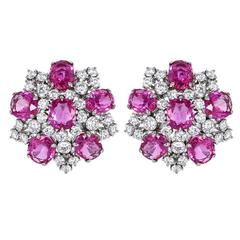 Pink Sapphire Diamond Earrings 8
