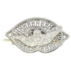 Vintage 1930s Boucheron Diamond Platinum Brooch