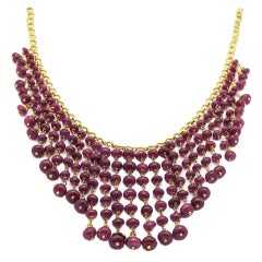 Ruby Gold Bead Necklace