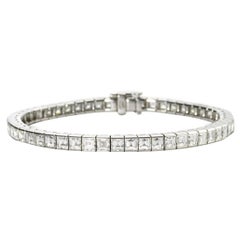 1950s Diamond Platinum Line Bracelet