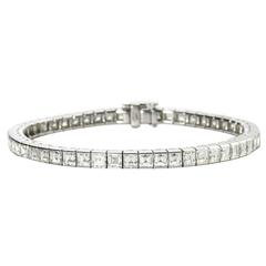 1950s Diamond Platinum Line Bracelet 5