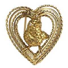 Cartier Heart Bird Brooch