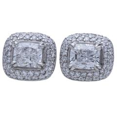 Beaudry Diamond Platinum Earrings