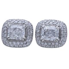 Beaudry Diamond Platinum Earrings 7