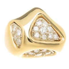 Vintage Hammerman Mid Century Diamond Gold Ring