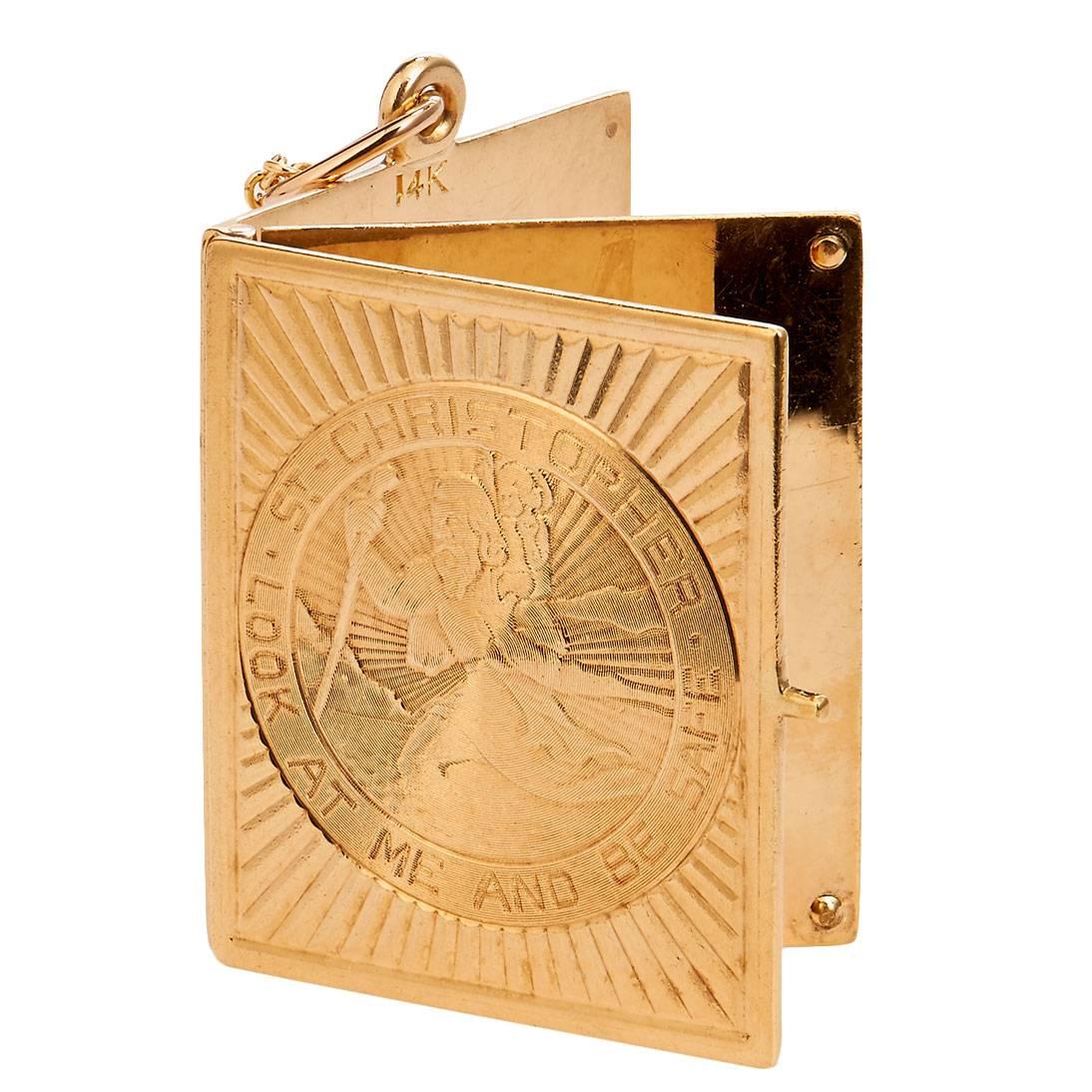 Cartier Saint Christopher Gold Book Pendant