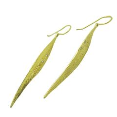 Diamond Gold Leaf Drop Earrings 10