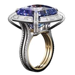 Cushion Cut Tanzanite Diamond Ring 2