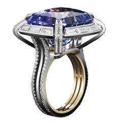 Alexandra Mor Cushion Cut Tanzanite Diamond Ring