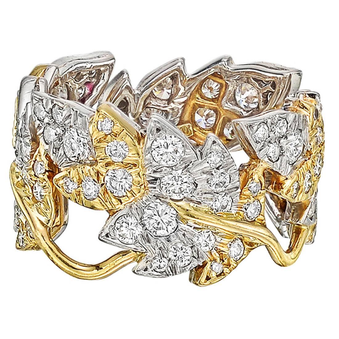 Tiffany & Co. ​Schlumberger Diamond "Four Leaves" Band Ring