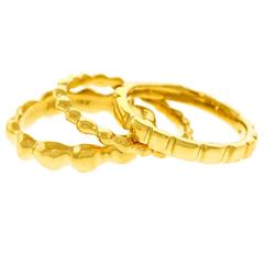 Vintage Set of Three Gold Stacking Rings