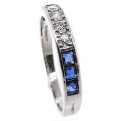 Tiffany & Co. Sapphire Diamond Platinum Eternity Band Ring