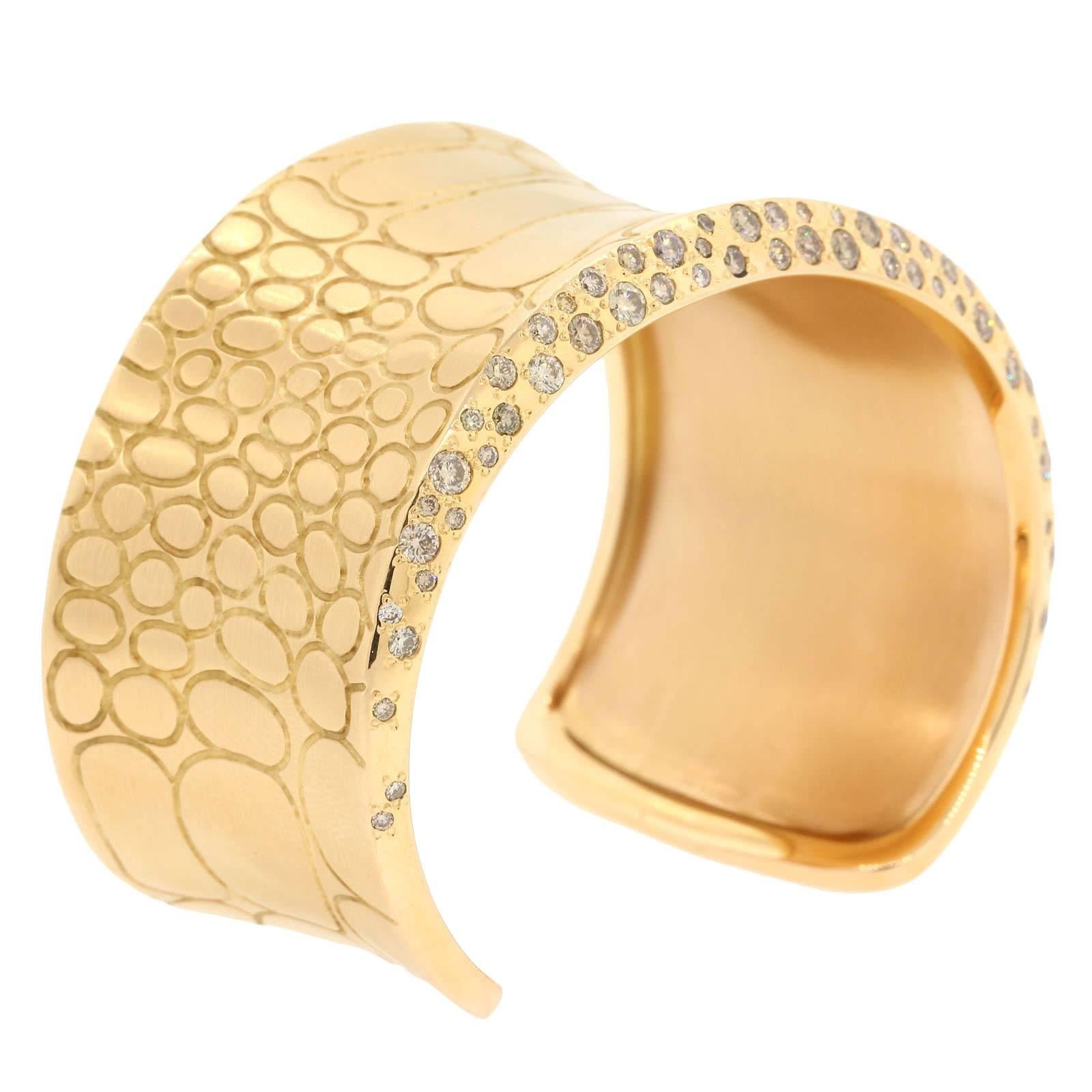 Pomellato Diamond Gold Cuff Bracelet
