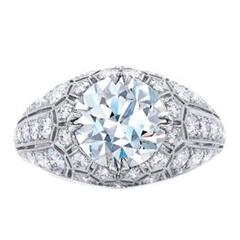 Fred Leighton  2.31 carat Round Diamond Honeycomb Ring                