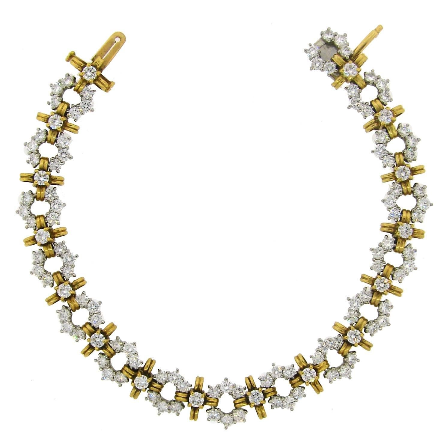 1989 Tiffany & Co. Diamond Platinum Gold "Night Lights" Bracelet