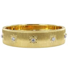 Buccellati Classica Diamond Gold Bangle Bracelet 8