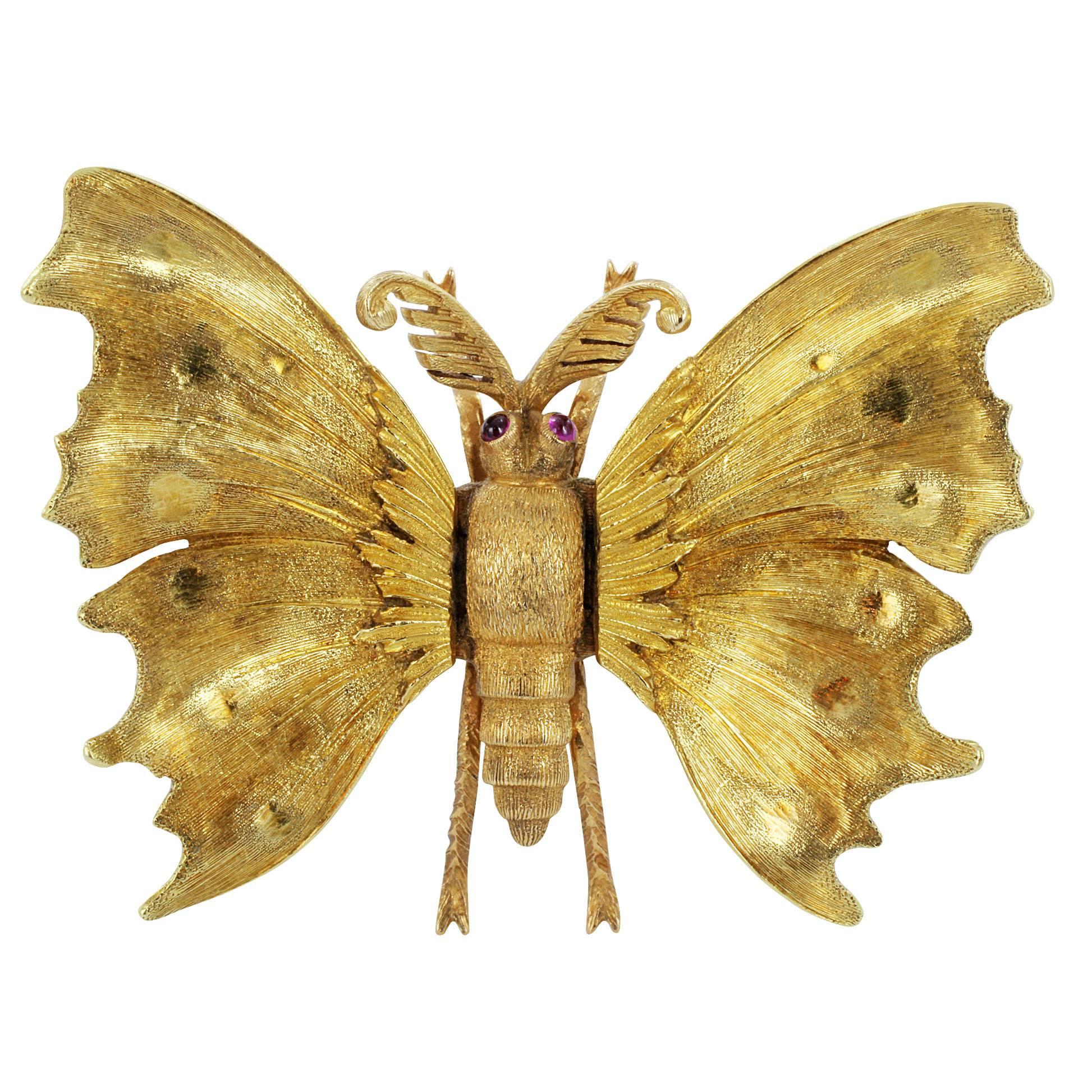 M. Buccellati Gold Butterfly Pin For Sale