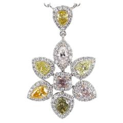 2.63 Carat Fancy Color Diamond Gold Pendant