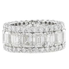 10.18 Carats Diamond Platinum Eternity Band Ring