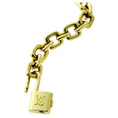 Louis Vuitton Padlock Charm Gold Bracelet