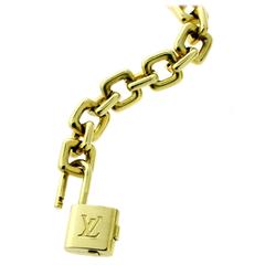 Louis Vuitton Padlock Charm Gold Bracelet 7
