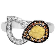 Slice Diamond Gold Paisley Ring