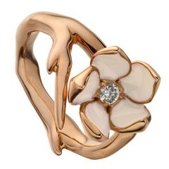 Shaun Leane Single Cherry Blossom Ring in Rose Gold Vermeil and Diamond