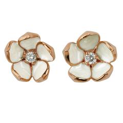 Shaun Leane Rose Gold Vermeil and Diamond Cherry Blossom Stud Earrings