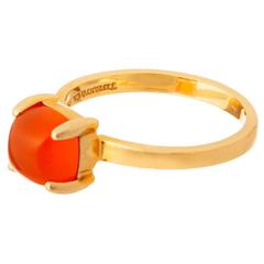 Tiffany & Co. Paloma Picasso Sugar Stacks Orange Chalcedony Gold Ring