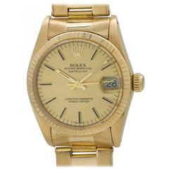 Rolex Yellow Gold Midsize Datejust Wristwatch Ref 6827 circa 1979