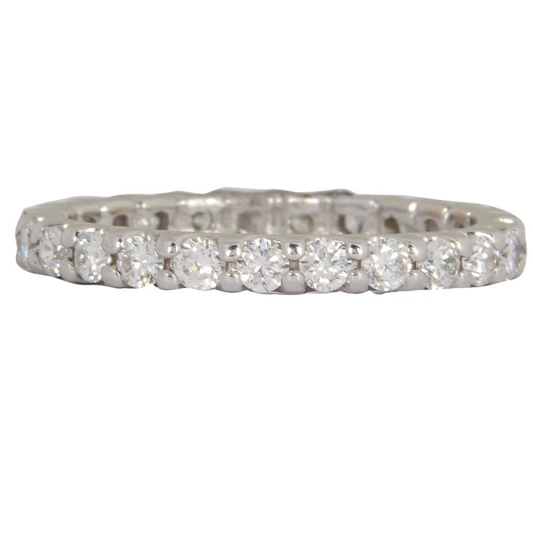 Diamond Gold Eternity Band Ring 1.00 Carat/ U Setting For Sale at 1stDibs