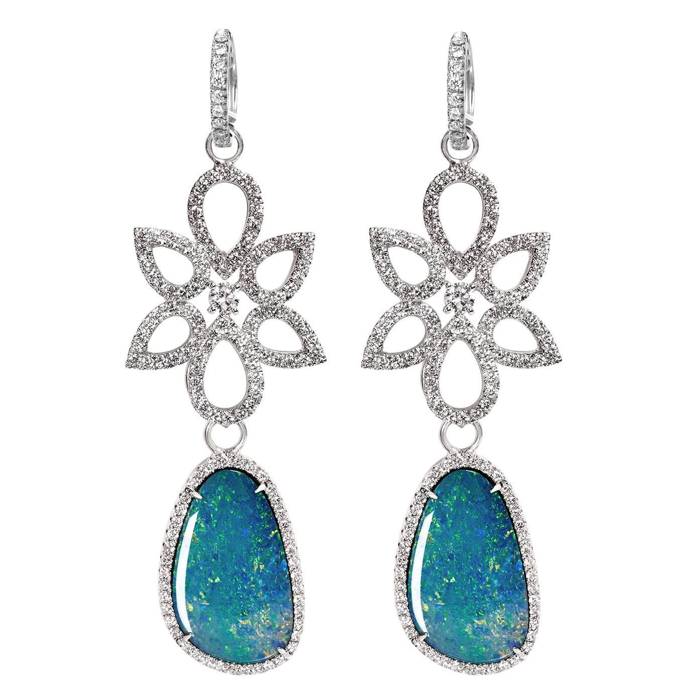 Mixology Diamond and Opal Three in one earrings For Sale