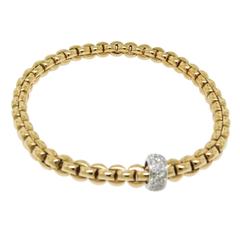 Fope Flexible Diamond Gold Bracelet