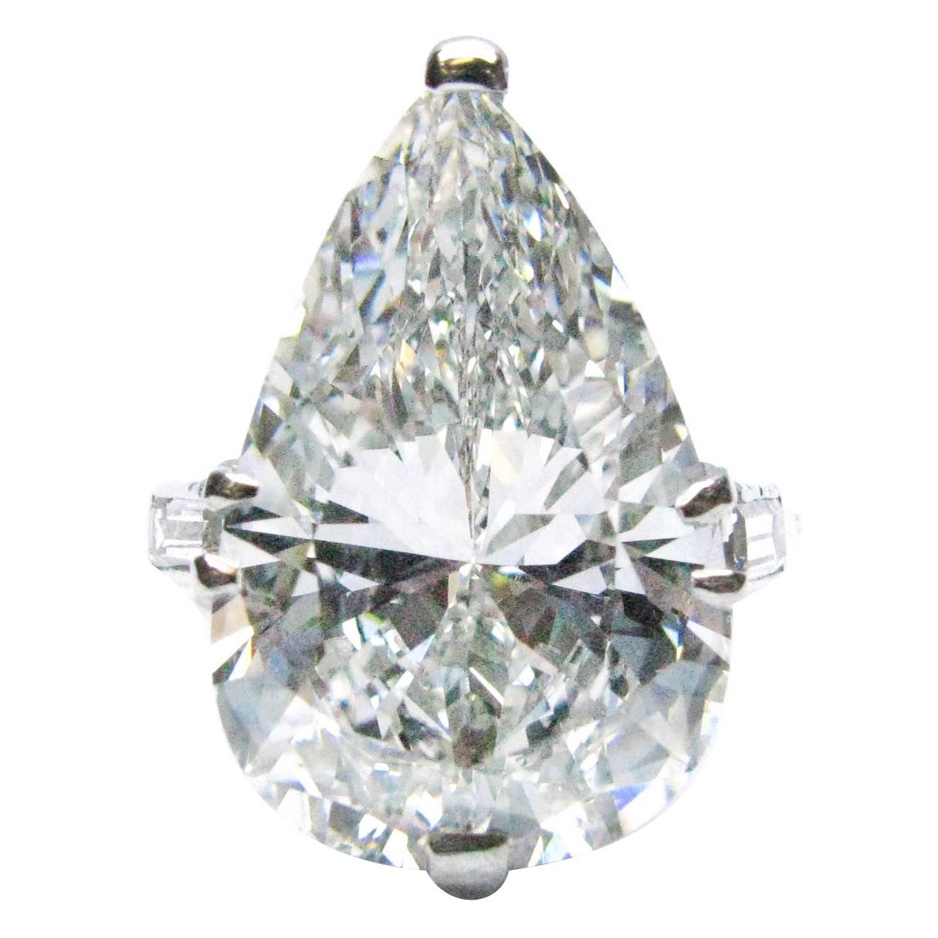Cartier 8.20 Carat Pear Diamond Platinum Ring at 1stDibs | cartier pear ...